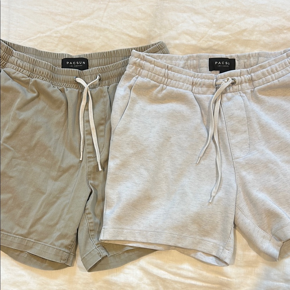 PacSun Dark Beige and Gray Shorts Set